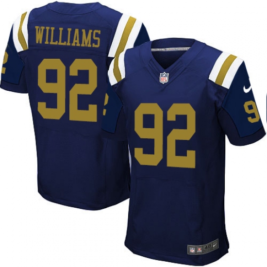 Men's Nike New York Jets #92 Leonard Williams Elite Navy Blue Alternate NFL Jersey - Ujersey
