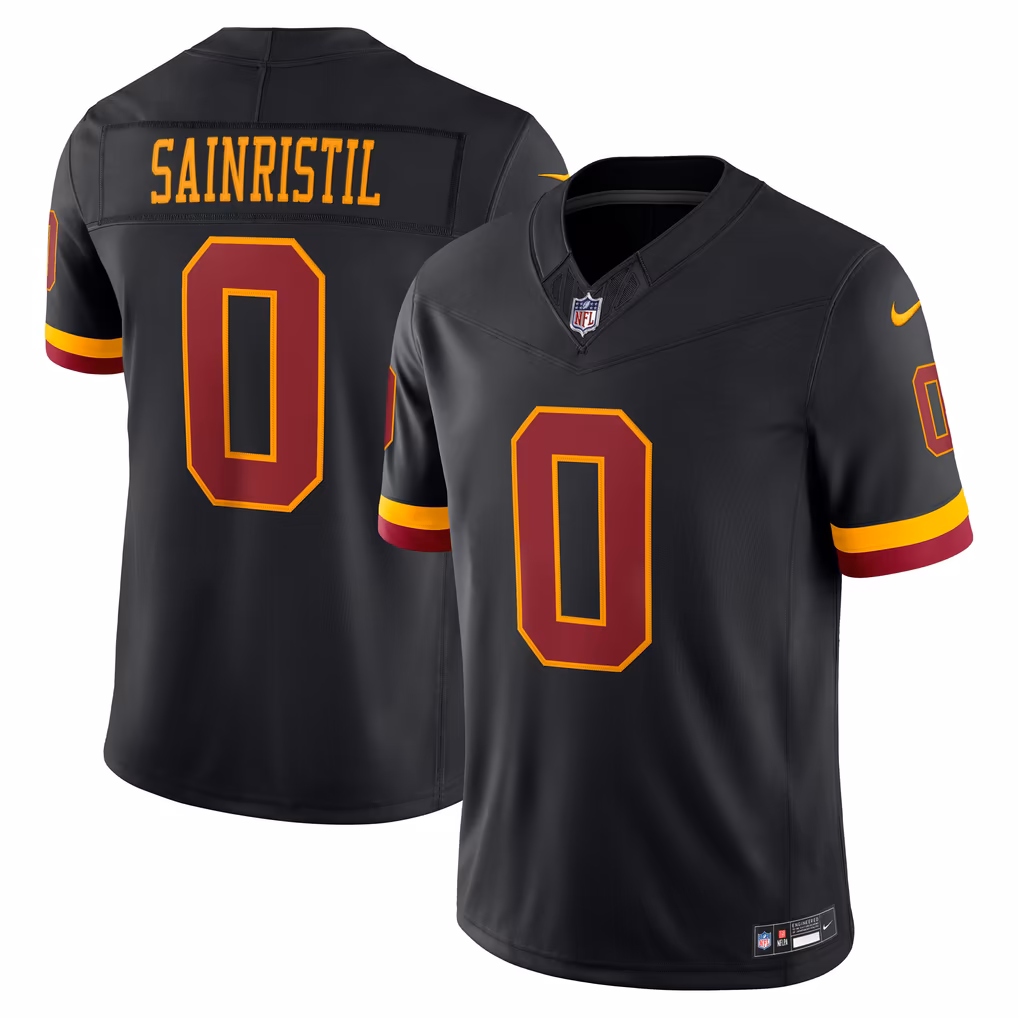 Men's Washington Commanders Mike Sainristil Nike Black Alternate Vapor F.U.S.E. Stitched Limited Jersey - U-jersey