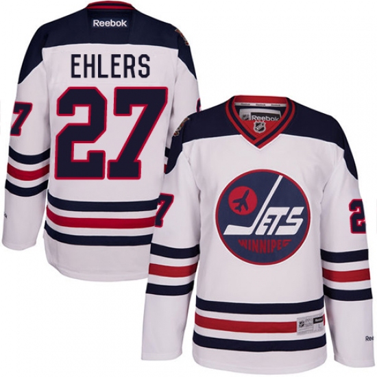 Men's Reebok Winnipeg Jets #27 Nikolaj Ehlers Authentic White 2016 Heritage Classic NHL Jersey - Ujersey