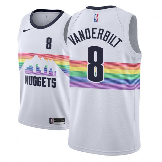 Men NBA 2018-19 Denver Nuggets #8 Jarred Vanderbilt City Edition White Jersey - Ujersey
