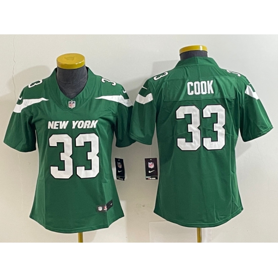 Women's Nike New York Jets #33 Dalvin Cook Green Stitched Vapor Untouchable Limited Jersey - Ujersey