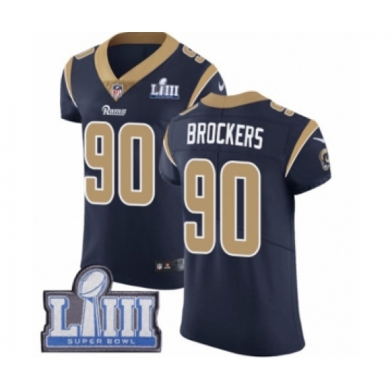 Men's Nike Los Angeles Rams #90 Michael Brockers Navy Blue Team Color Vapor Untouchable Elite Player Super Bowl LIII Bound NFL Jersey - Ujersey