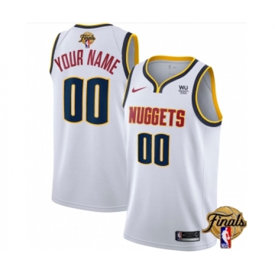 Men's Denver Nuggets Active Player Custom White 2023 Finals Association Edition Stitched Basketball Jersey - Ujersey