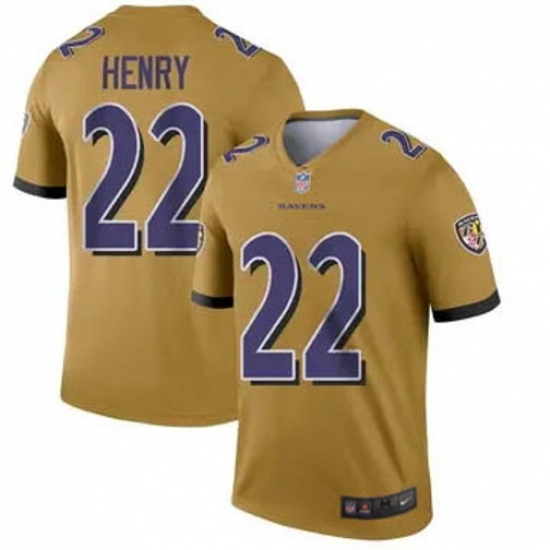 Men's Baltimore Ravens #22 Derrick Henry 2023 F U S E Rush Vapor Limited Football Stitched Jersey