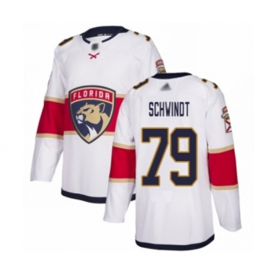 Youth Florida Panthers #79 Cole Schwindt Authentic White Away Hockey Jersey - Ujersey