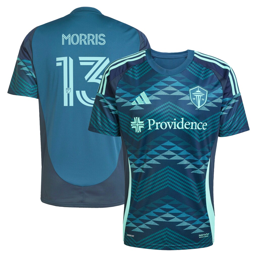 Men's Seattle Sounders FC Jordan Morris adidas Blue 2025 The Salish Sea Kit Replica Player Jersey - Ujersey