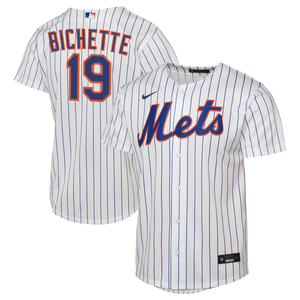 Youth New York Mets Bo Bichette Nike White Home Baseline Jersey - Ujersey