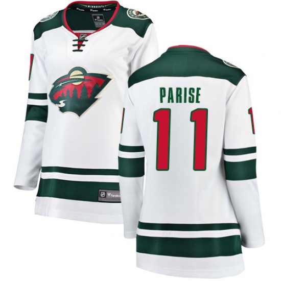 Women's Minnesota Wild #11 Zach Parise Authentic White Away Fanatics Branded Breakaway NHL Jersey - Ujersey
