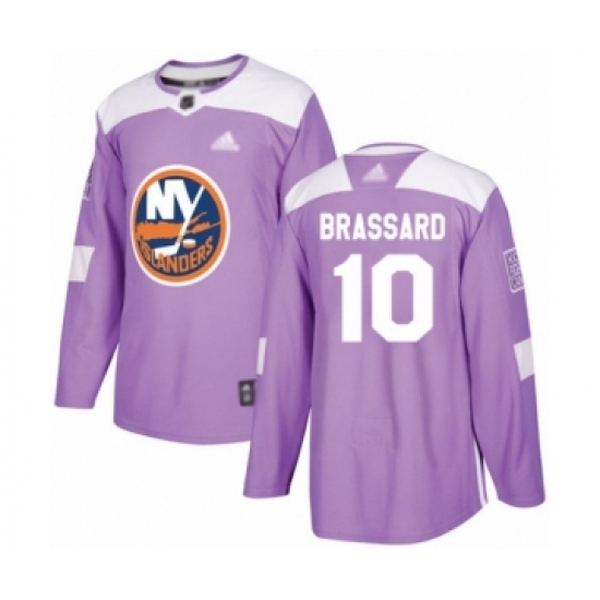 Youth New York Islanders #10 Derick Brassard Authentic Purple Fights Cancer Practice Hockey Jersey - Ujersey