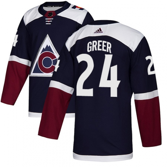 Men's Adidas Colorado Avalanche #24 A.J. Greer Premier Navy Blue Alternate NHL Jersey - Ujersey