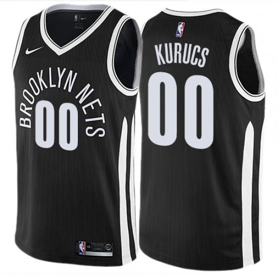 Youth Nike Brooklyn Nets #00 Rodions Kurucs Swingman Black NBA Jersey - City Edition - Ujersey