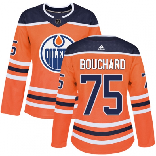 Women's Adidas Edmonton Oilers #75 Evan Bouchard Authentic Orange Home NHL Jersey - Ujersey