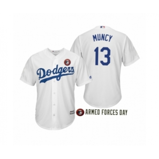 Men's 2019 Armed Forces Day Max Muncy #13 Los Angeles Dodgers White Jersey - Ujersey