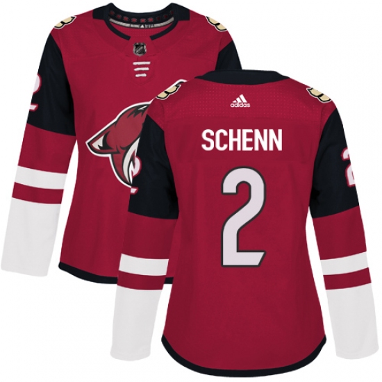 Women's Adidas Arizona Coyotes #2 Luke Schenn Authentic Burgundy Red Home NHL Jersey - Ujersey