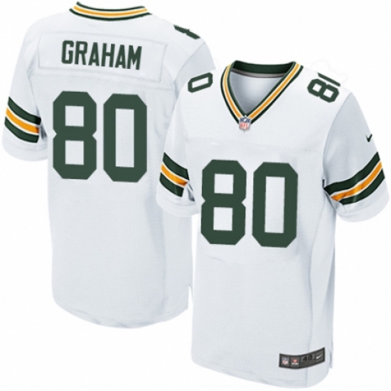 Men's Nike Green Bay Packers #80 Jimmy Graham Elite White NFL Jersey - Ujersey