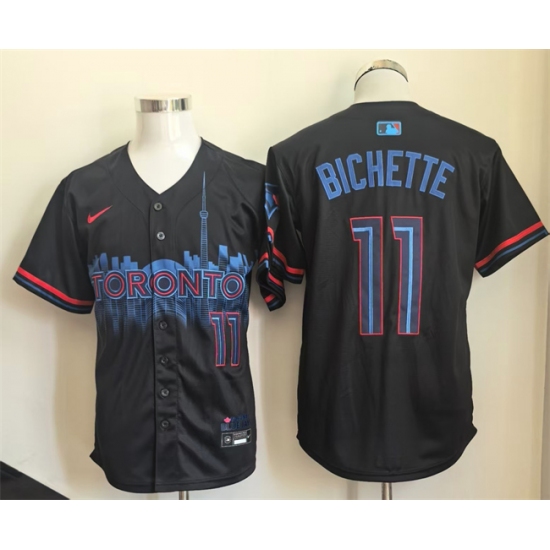 Men's Toronto Blue Jays #11 Bo Bichette Navy 2024 City Connect Limited Stitched Baseball Jersey - Ujersey