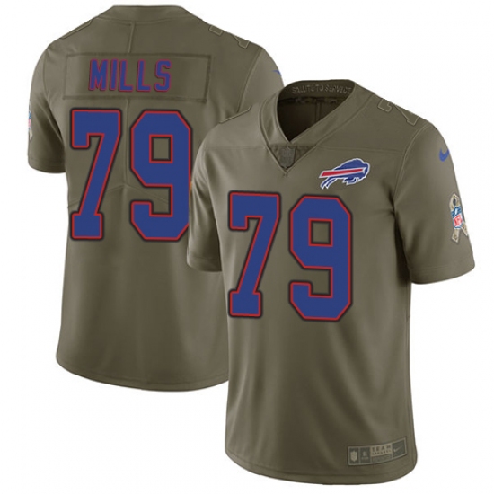 Youth Nike Buffalo Bills #79 Jordan Mills Limited Olive 2017 Salute to Service NFL Jersey - Ujersey