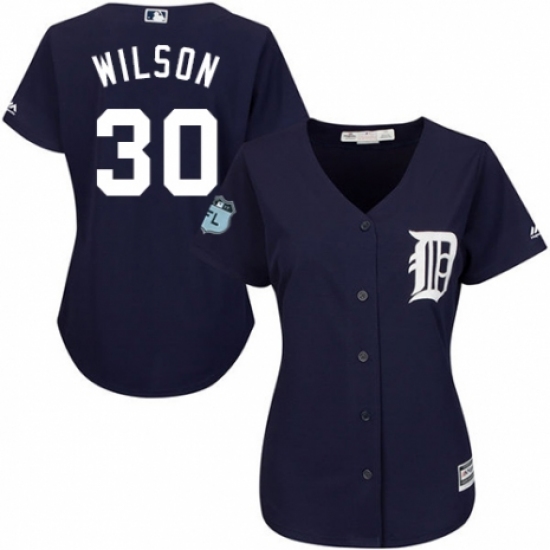 Women's Majestic Detroit Tigers #30 Alex Wilson Authentic Navy Blue Alternate Cool Base MLB Jersey - Ujersey