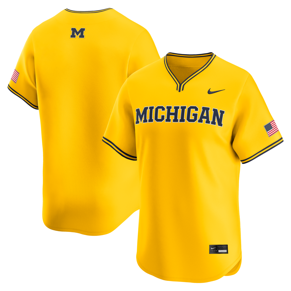 Men's Nike Maize Michigan Wolverines Alternate Limited Baseball Jersey - ujerseystore
