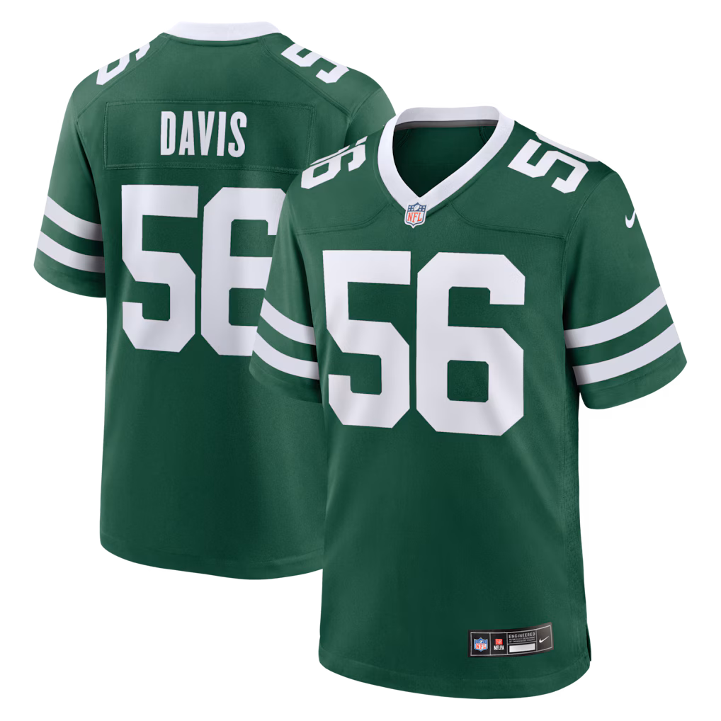 Men's New York Jets Demario Davis Nike Legacy Green Team Game Jersey