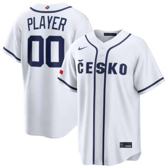 Men's Czech Baseball Active Player Custom White 2026 World Baseball Classic Home Stadium Stitched Jersey - Ujersey