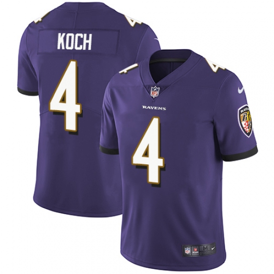 Youth Nike Baltimore Ravens #4 Sam Koch Purple Team Color Vapor Untouchable Limited Player NFL Jersey - Ujersey
