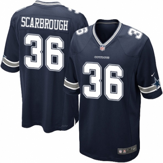 Men's Nike Dallas Cowboys #36 Bo Scarbrough Game Navy Blue Team Color NFL Jersey - Ujersey