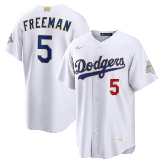 Men's Los Angeles Dodgers #5 Freddie Freeman Nike White 2026 Gold Collection Stadium Jersey - Ujersey