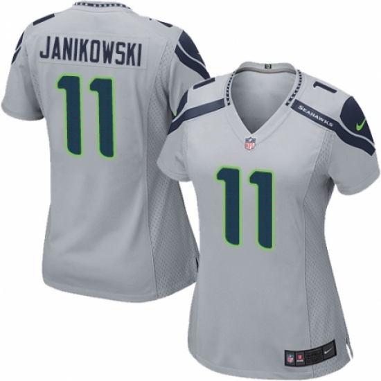 Women's Nike Seattle Seahawks #11 Sebastian Janikowski Game Grey Alternate NFL Jersey - Ujersey