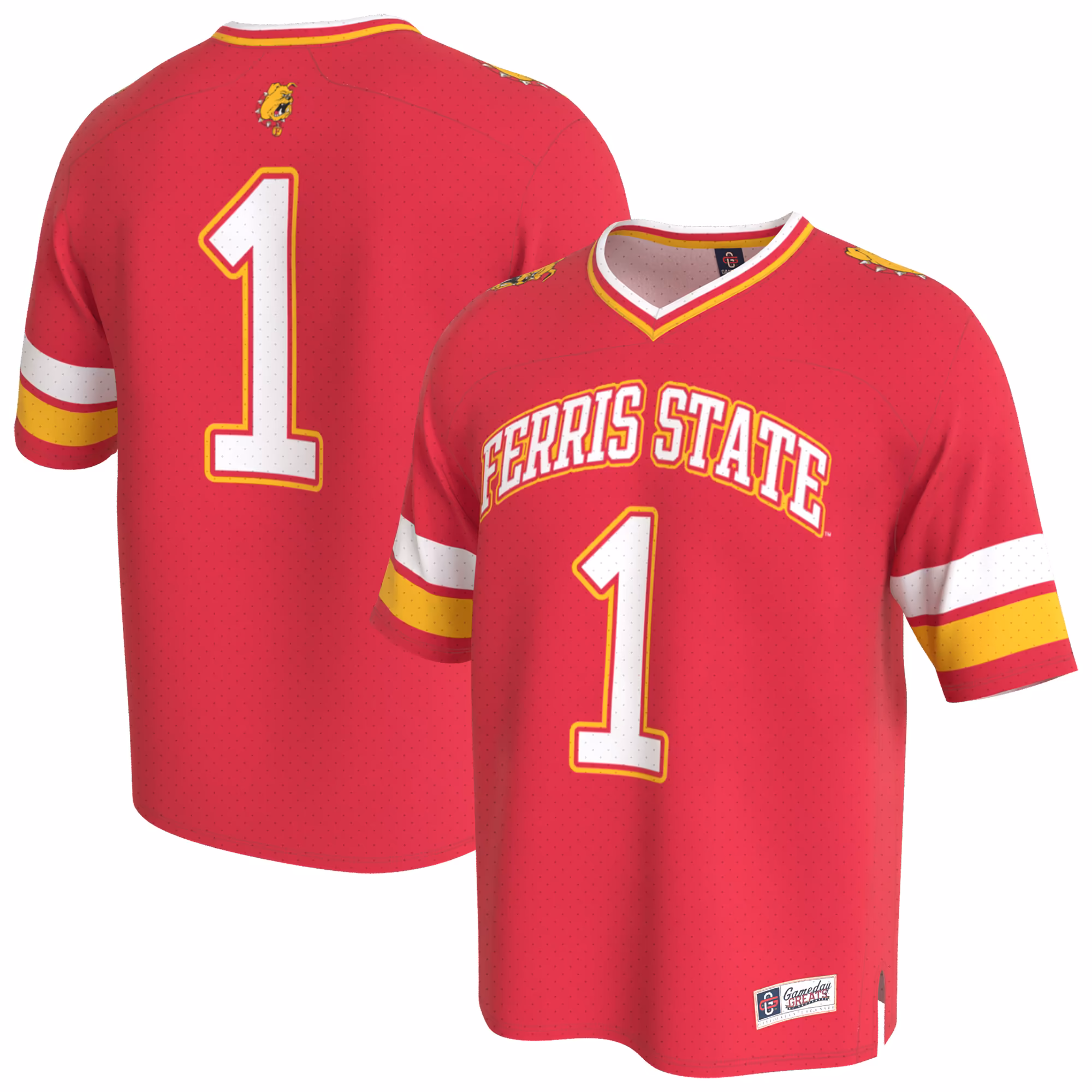 Youth GameDay Greats Crimson Ferris State Bulldogs Lightweight Collegiate Football Fashion Jersey