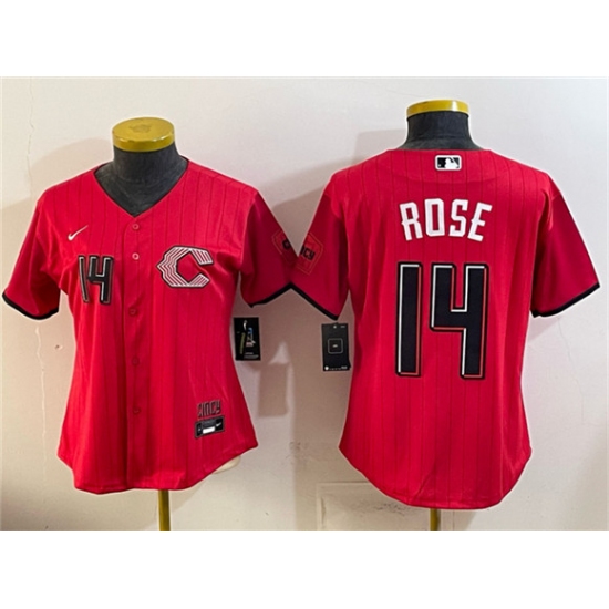 Women's Cincinnati Reds #14 Pete Rose Red 2026 City Connect Stadium Stitched Baseball Jersey(Run Small) - Ujersey