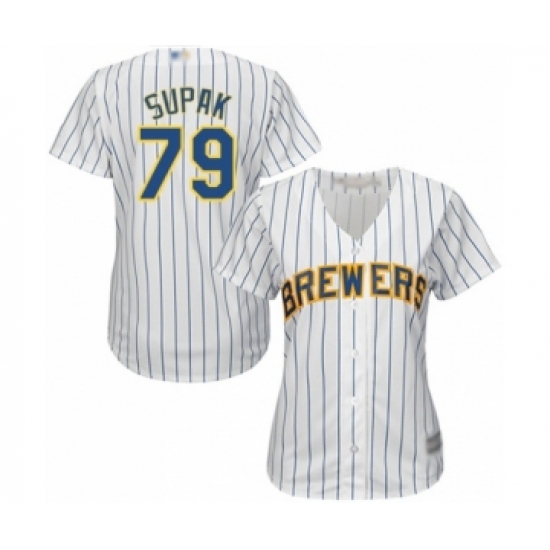 Women's Milwaukee Brewers #79 Trey Supak Authentic White Alternate Cool Base Baseball Player Jersey - Ujersey