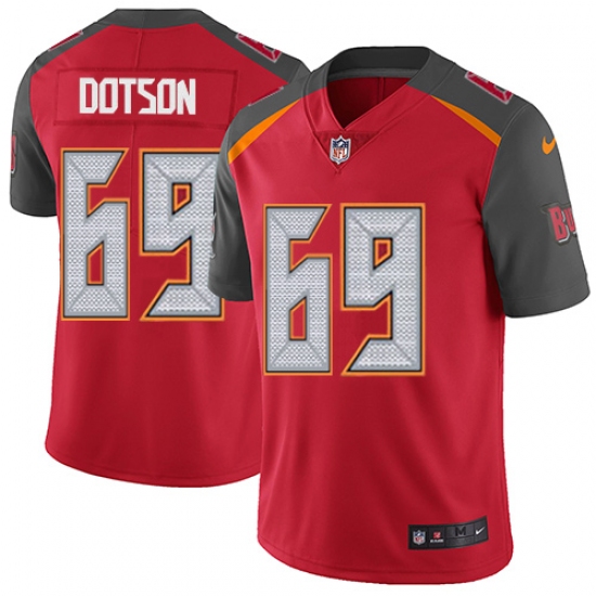 Youth Nike Tampa Bay Buccaneers #69 Demar Dotson Elite Red Team Color NFL Jersey - Ujersey