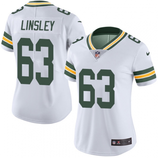 Women's Nike Green Bay Packers #63 Corey Linsley Elite White NFL Jersey - Ujersey
