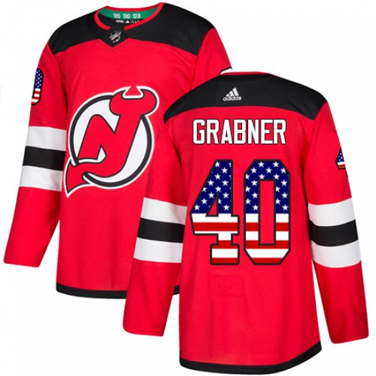 Youth Adidas New Jersey Devils #40 Michael Grabner Authentic Red USA Flag Fashion NHL Jersey - Ujersey