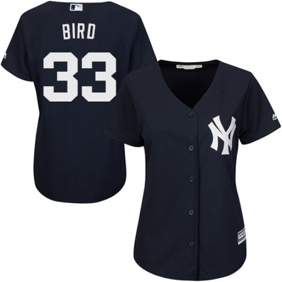 Women's Majestic New York Yankees #33 Greg Bird Authentic Navy Blue Alternate MLB Jersey - Ujersey