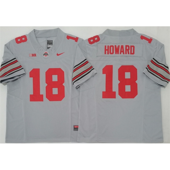 Men's Ohio State Buckeyes #18 Will Howard Gray 2025 F.U.S.E. Limited Stitched Jersey - Ujersey