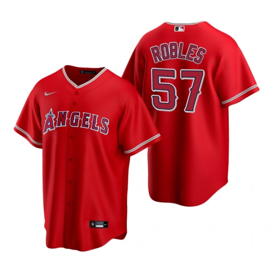 Men's Nike Los Angeles Angels #57 Hansel Robles Red Alternate Stitched Baseball Jersey - Ujersey