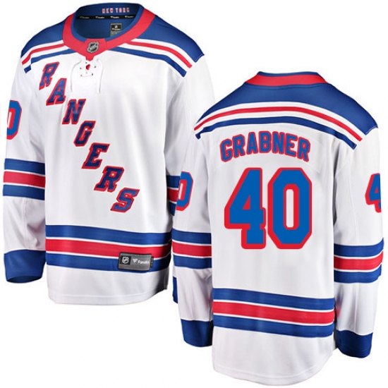 Men's New York Rangers #40 Michael Grabner Fanatics Branded White Away Breakaway NHL Jersey - Ujersey