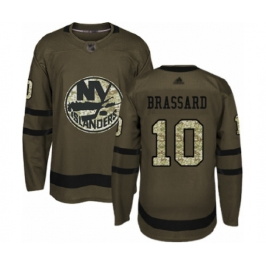 Youth New York Islanders #10 Derick Brassard Authentic Green Salute to Service Hockey Jersey - Ujersey