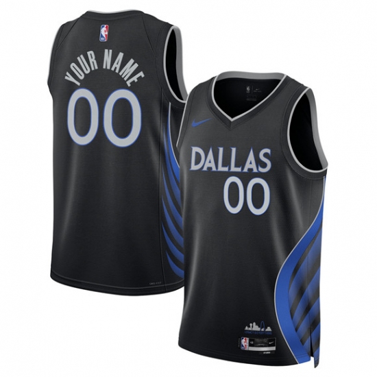 Men's Dallas Mavericks Active Player Custom Black 2025-26 City Edition Stitched Basketball Jersey - Ujersey