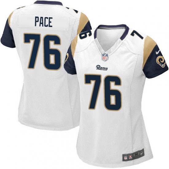 Women's Nike Los Angeles Rams #76 Orlando Pace Game White NFL Jersey - Ujersey