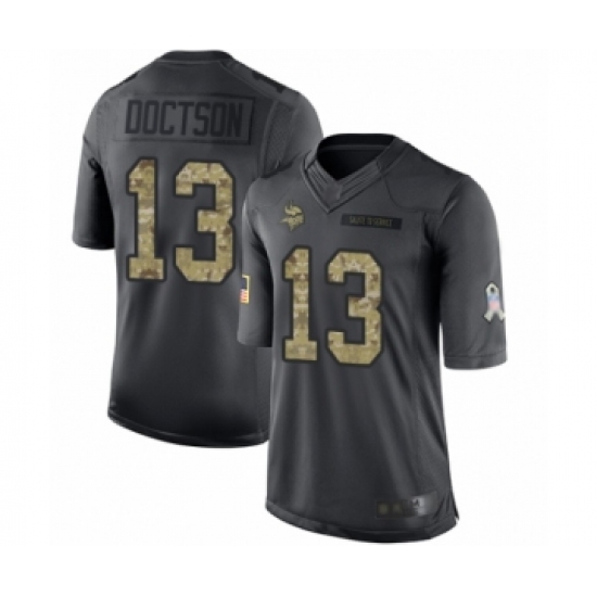 Youth Minnesota Vikings #13 Josh Doctson Limited Black 2016 Salute to Service Football Jersey - Ujersey