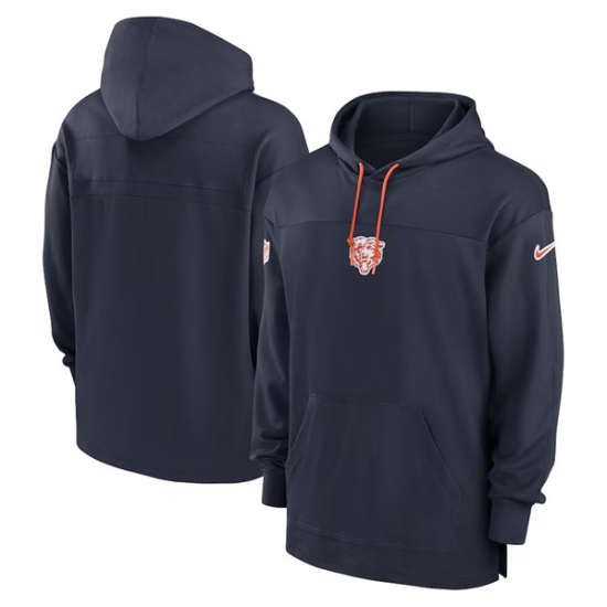 Men's Chicago Bears Navy Performance Pullover Hoodie - Ujersey