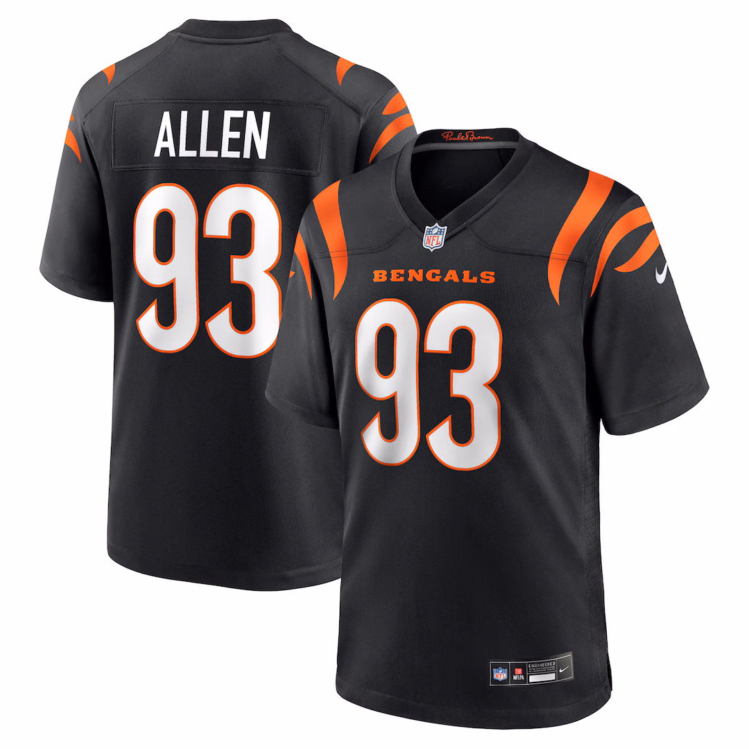 Men's Cincinnati Bengals Jonathan Allen Nike Black Team Game Jersey