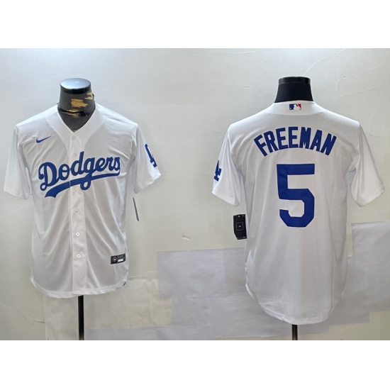 Men's Los Angeles Dodgers #5 Freddie Freeman White Cool Base Jersey - Ujersey