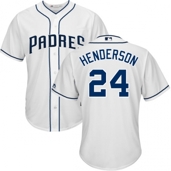 Youth Majestic San Diego Padres #24 Rickey Henderson Authentic White Home Cool Base MLB Jersey - Ujersey