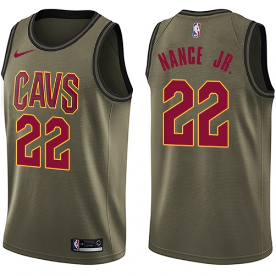 Youth Nike Cleveland Cavaliers #22 Larry Nance Jr. Swingman Green Salute to Service NBA Jersey - Ujersey