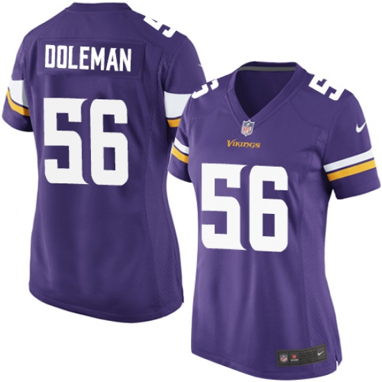 Women's Nike Minnesota Vikings #56 Chris Doleman Game Purple Team Color NFL Jersey - Ujersey