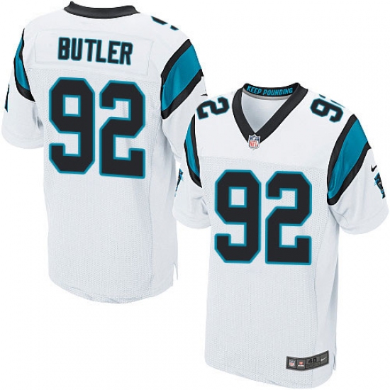 Men's Nike Carolina Panthers #92 Vernon Butler Elite White NFL Jersey - Ujersey